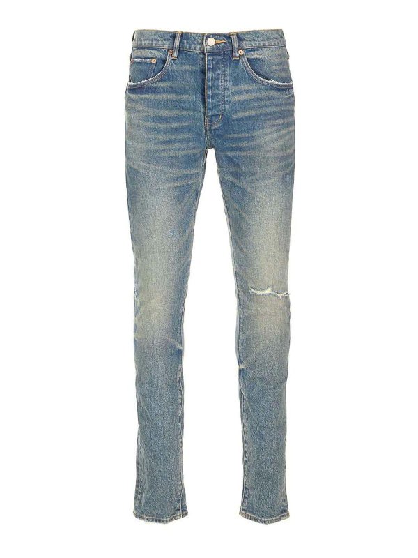 PURPLE BRAND: ストレートジーンズ - ストレートジーンズ - ライトブルー