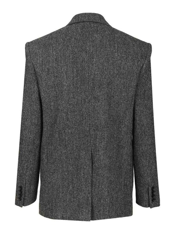 SAINT LAURENT: padded jackets online - Worsted Wool Jacket