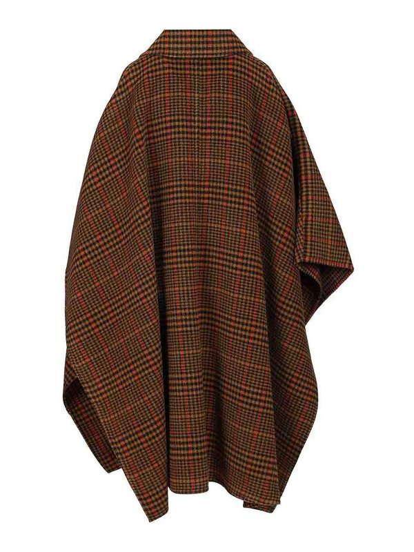 SAINT LAURENT: knee length coats online - Blanket-Cape