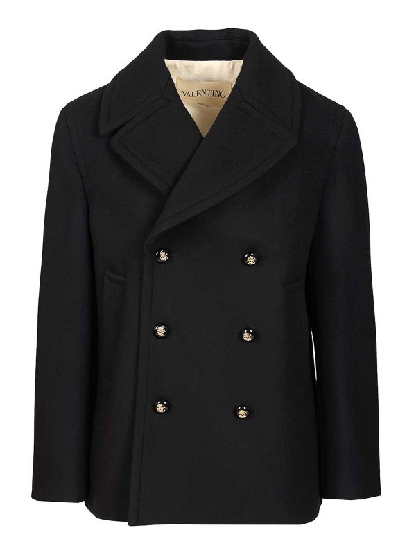 VALENTINO GARAVANI: knee length coats - Wool Pea Coat
