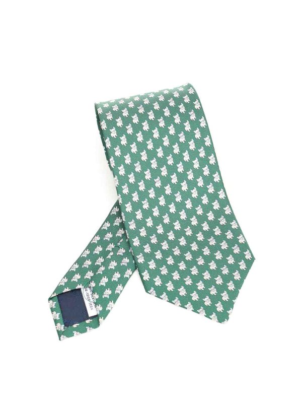 FERRAGAMO: Corbatas y pajaritas - Corbata - Verde