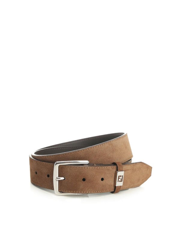 FENDI: belts - Suede Ff Belt