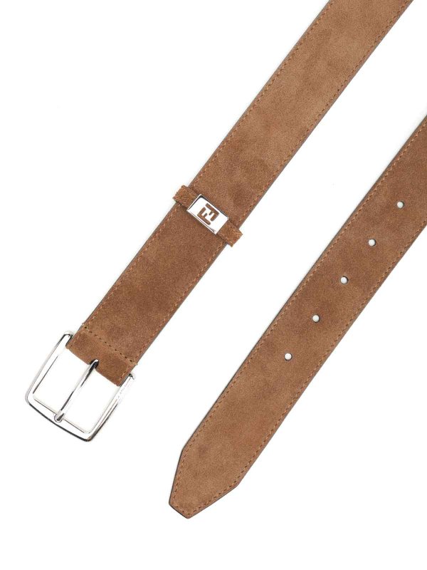 FENDI: belts online - Suede Ff Belt