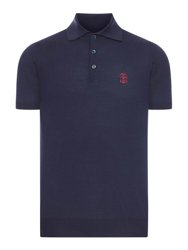 BRUNELLO CUCINELLI: ポロシャツ - ポロシャツ - ブルー