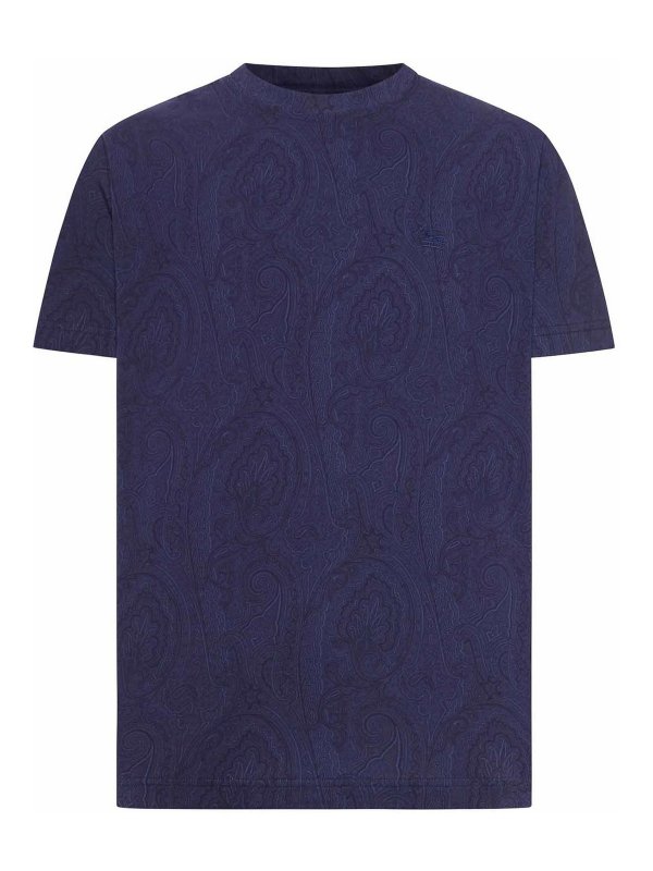 ETRO: t-shirts - Cotton T-Shirt With Arnica Pattern