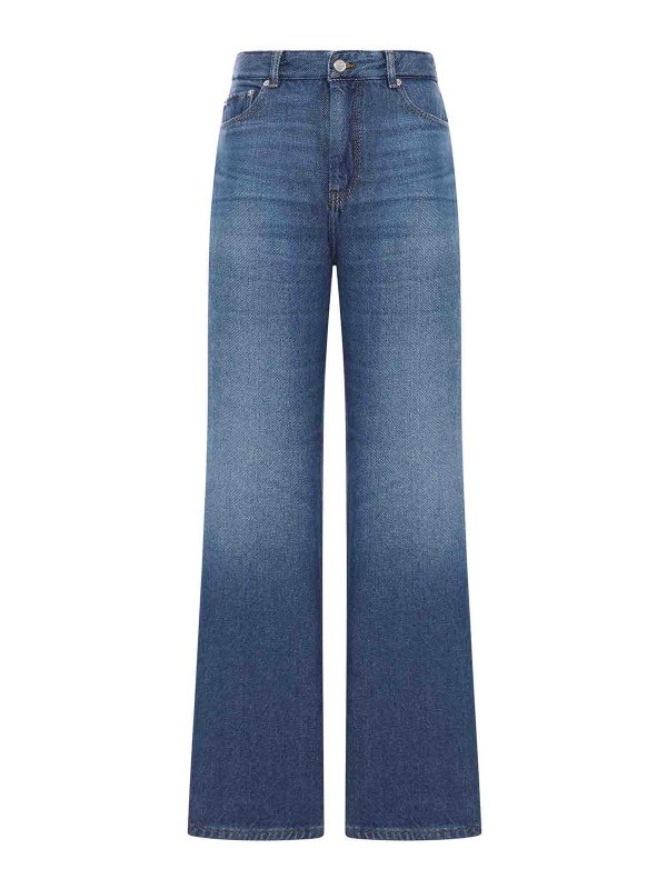 GANNI: Jeans Rectos - Vaqueros Rectos - Azul