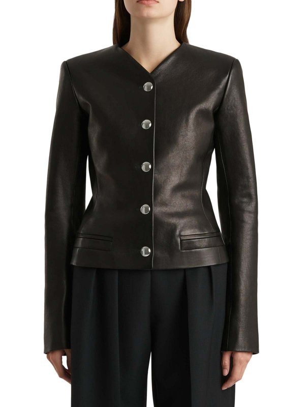 The Best Shops KHAITE: レザージャケット - レザージャケット - 黒