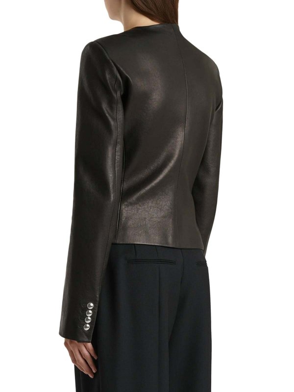 レザージャケット - 黒 shop online: KHAITE