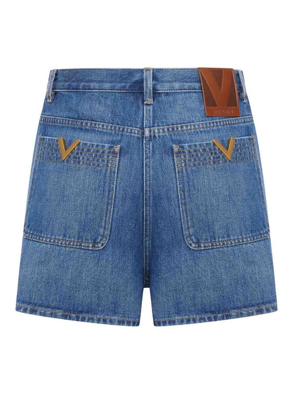 VALENTINO GARAVANI: Trousers Shorts online - Solid Denim Shorts