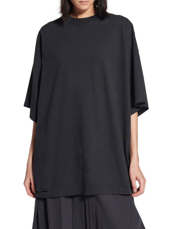 The Best Shops BALENCIAGA: t-shirts - Blackletter Script Oversized T-Shirt