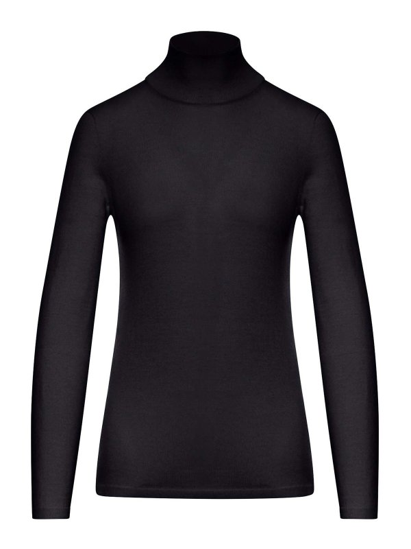 Max Mara: Rollkragenpullover  und Polo-Ausschnitt - Rollkragenpullover - Schwarz