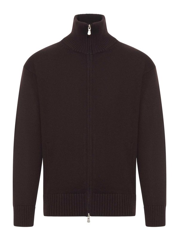 NOME: Strickpullover mit Rundhalsausschnitt - Rundhalspullover - Braun