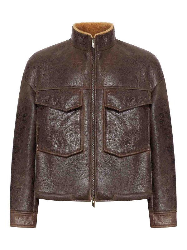 SALVATORE SANTORO: レザージャケット - レザージャケット - ブラウン