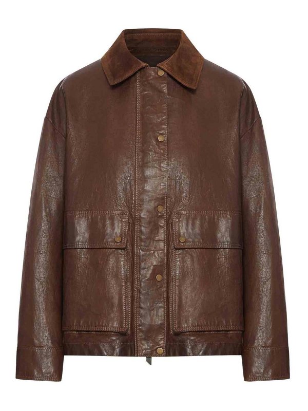 SALVATORE SANTORO: レザージャケット - レザージャケット - ブラウン