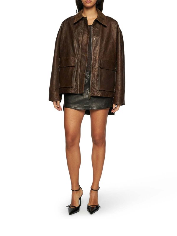 SALVATORE SANTORO: レザージャケット online - レザージャケット - ブラウン