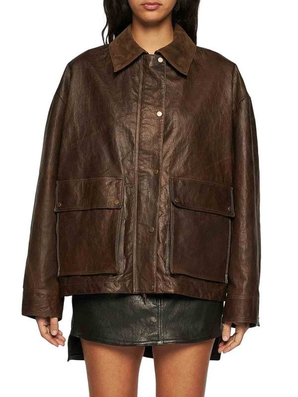 The Best Shops SALVATORE SANTORO: レザージャケット - レザージャケット - ブラウン