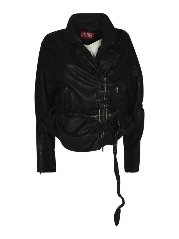 DIESEL: leather jacket - Leather jacket