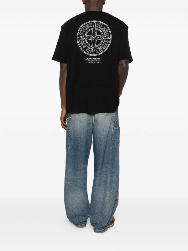 STONE ISLAND: T-shirts online - T-Shirt - Schwarz