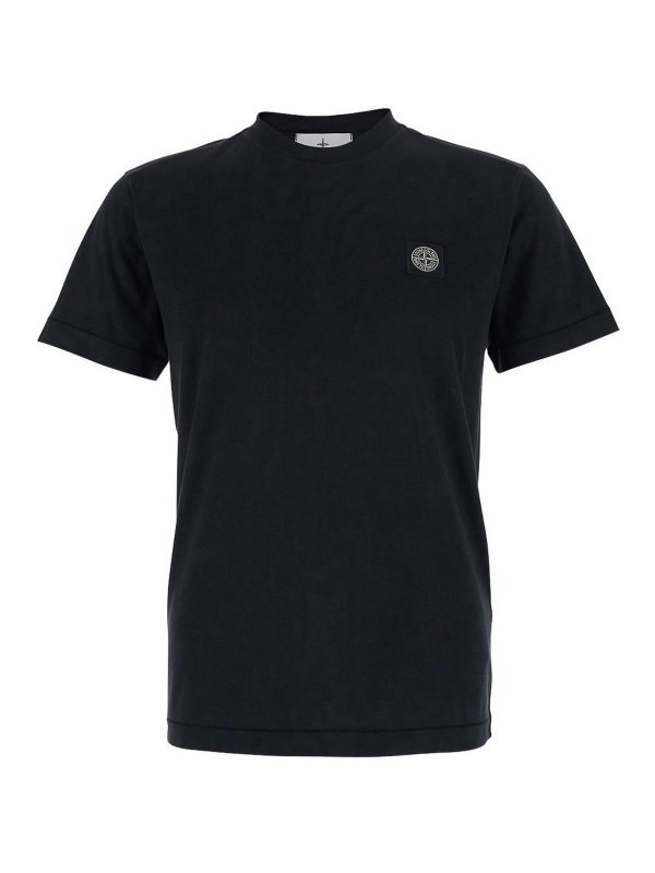 STONE ISLAND: T-shirts - T-Shirt - Schwarz