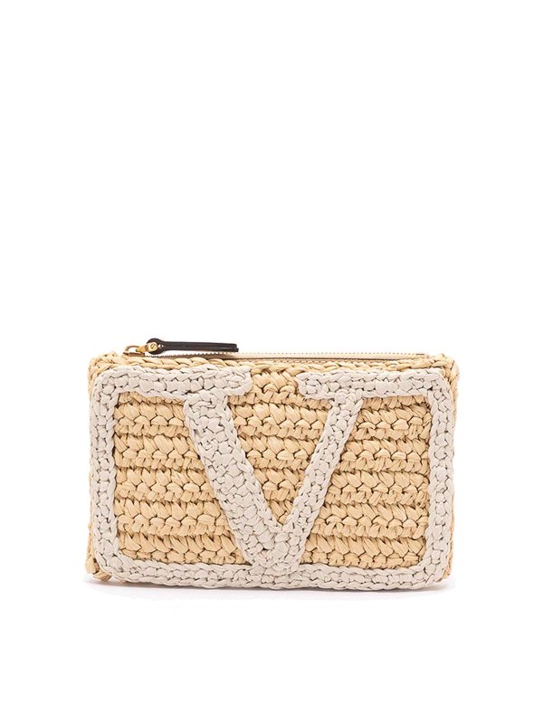 VALENTINO GARAVANI: clutches - Viva Superstar Crochet Small Flat Pouch