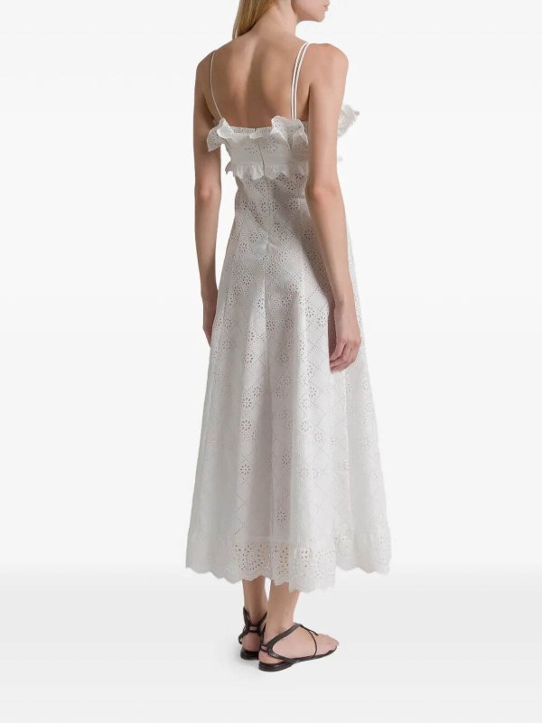 The Best Shops ALBERTA FERRETTI: Knielange Kleider - Knielanges Kleid - Weiß