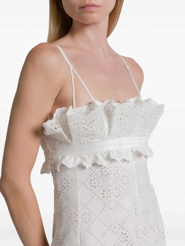 Knielanges Kleid - Weiß shop online: ALBERTA FERRETTI