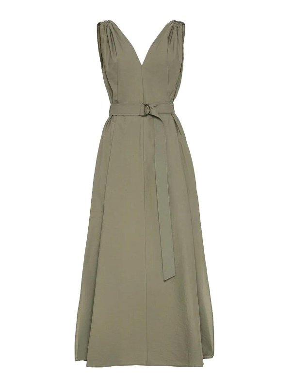 BRUNELLO CUCINELLI: ニーレングスドレス - 膝丈ドレス - 緑