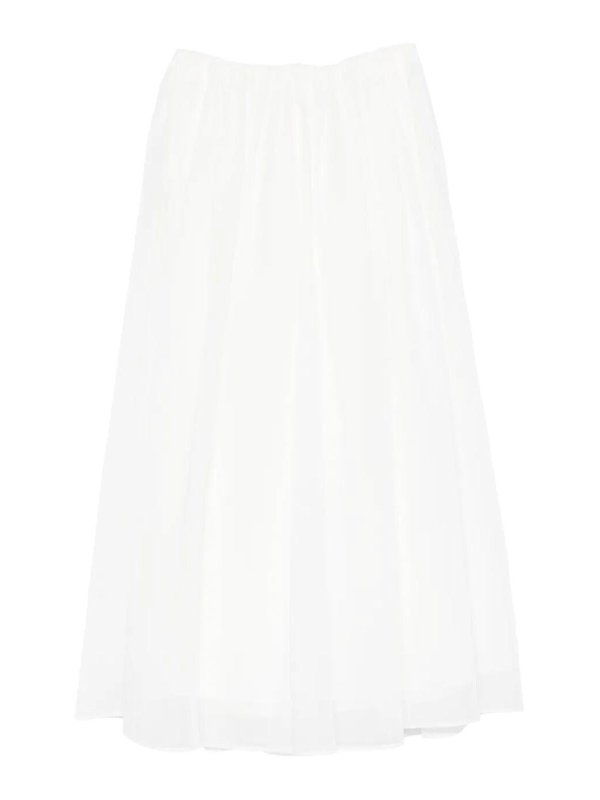 BRUNELLO CUCINELLI: ニーレングススカート＆ミディ丈 - 膝丈/ミディスカート - 白
