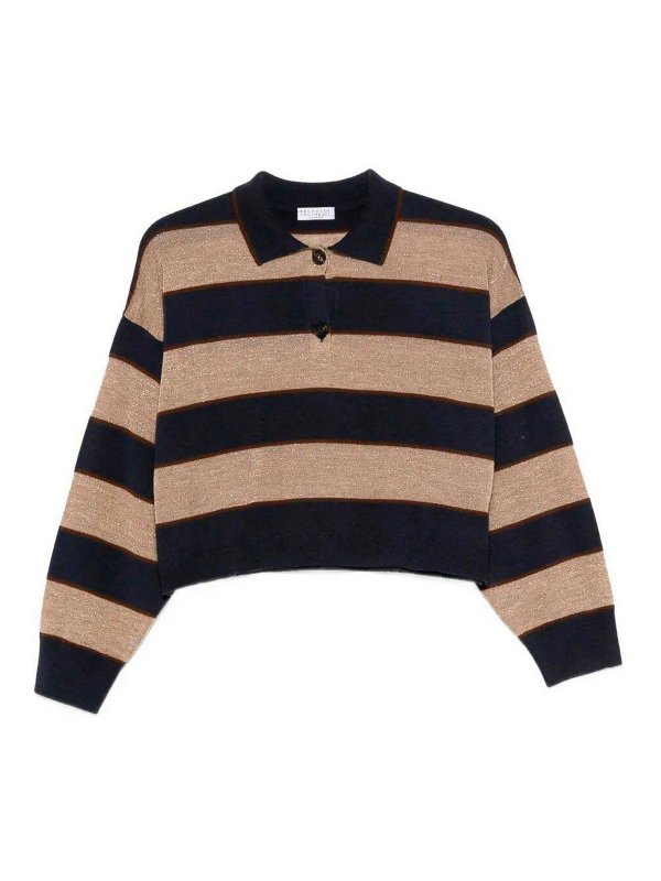 BRUNELLO CUCINELLI: ポロシャツ - ポロシャツ - ダークブルー