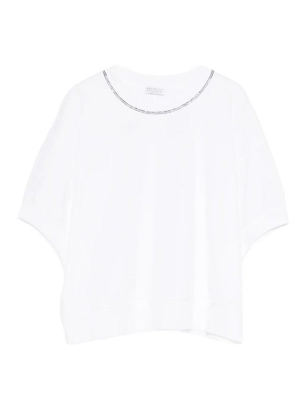 BRUNELLO CUCINELLI: T-shirts - T-Shirt - Weiß