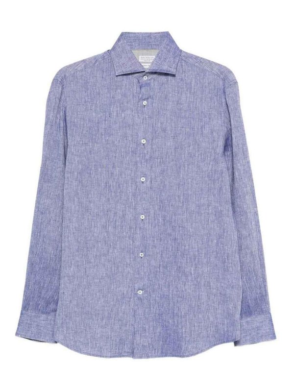 BRUNELLO CUCINELLI: Hemden - Hemd - Denim