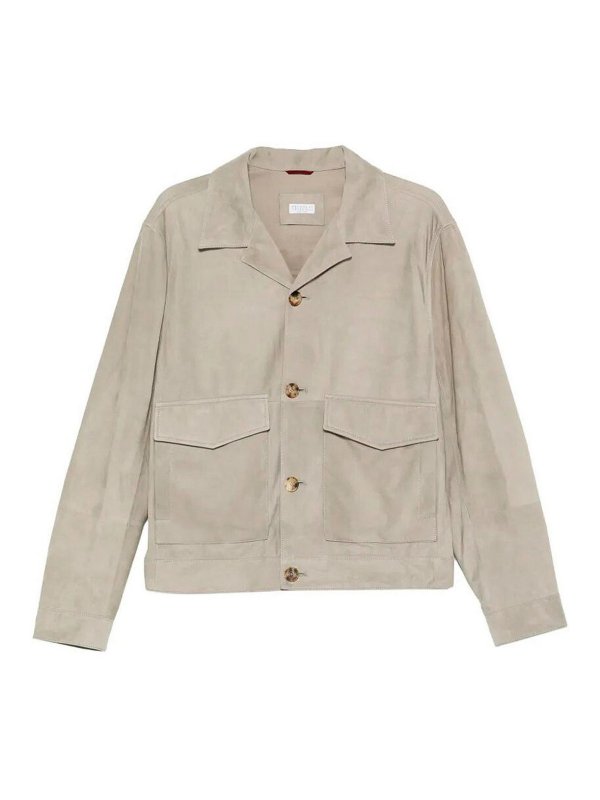 BRUNELLO CUCINELLI: leather jacket - Leather Jacket