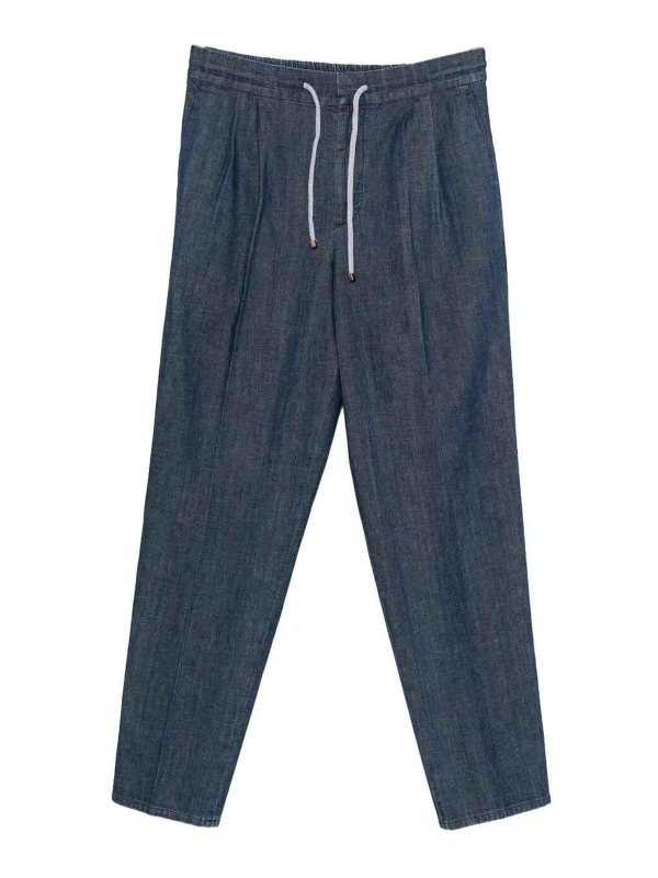 BRUNELLO CUCINELLI: ストレートジーンズ - ストレートジーンズ - ダークウォッシュ