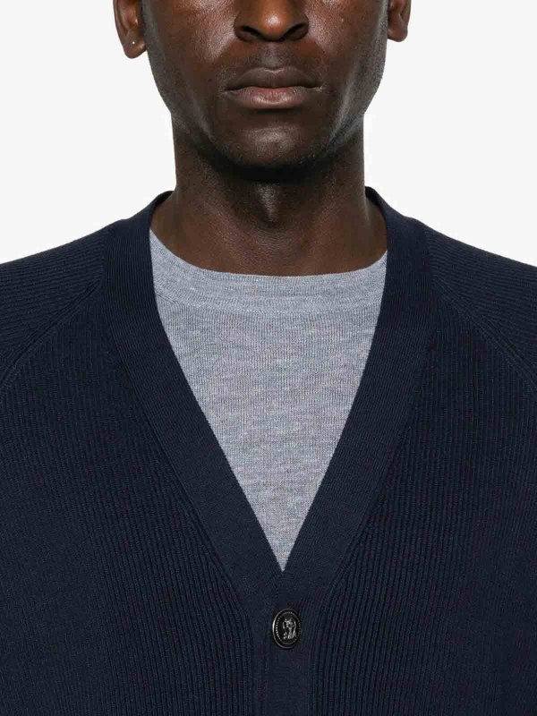 カーディガン - ブルー shop online: BRUNELLO CUCINELLI