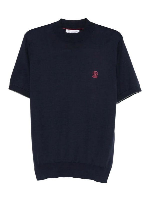 BRUNELLO CUCINELLI: Rollkragenpullover  und Polo-Ausschnitt - Rollkragenpullover - Blau