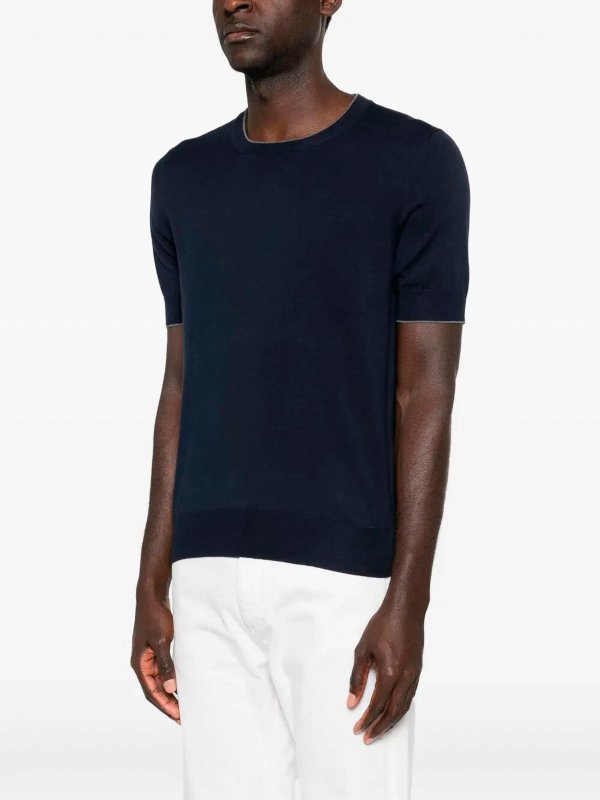 T-Shirt - Blau shop online: BRUNELLO CUCINELLI