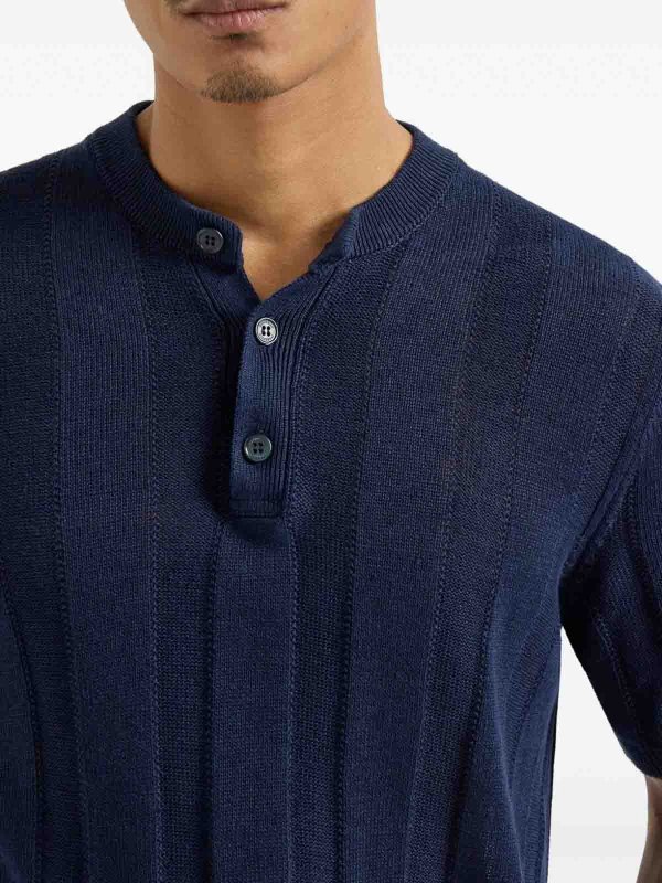 Textured Rib Knit T-Shirt With Henley Collar Replica 
online: BRUNELLO CUCINELLI