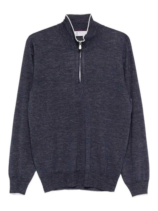 BRUNELLO CUCINELLI: タートルネック - タートルネック/ポロネック - ブルー