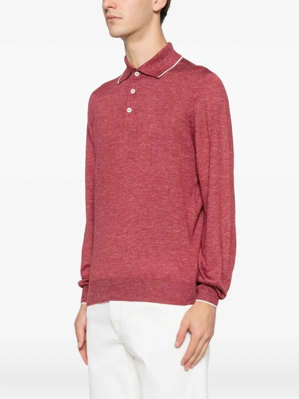 ポロシャツ - ダークレッド shop online: BRUNELLO CUCINELLI