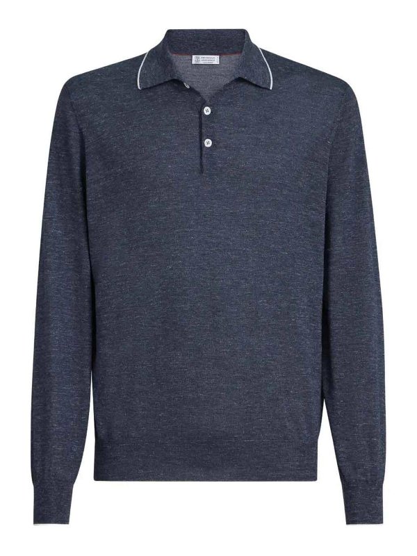 BRUNELLO CUCINELLI: ポロシャツ - ポロシャツ - ブルー