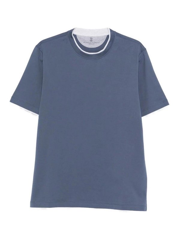 BRUNELLO CUCINELLI: T-shirts - T-Shirt - Hellblau