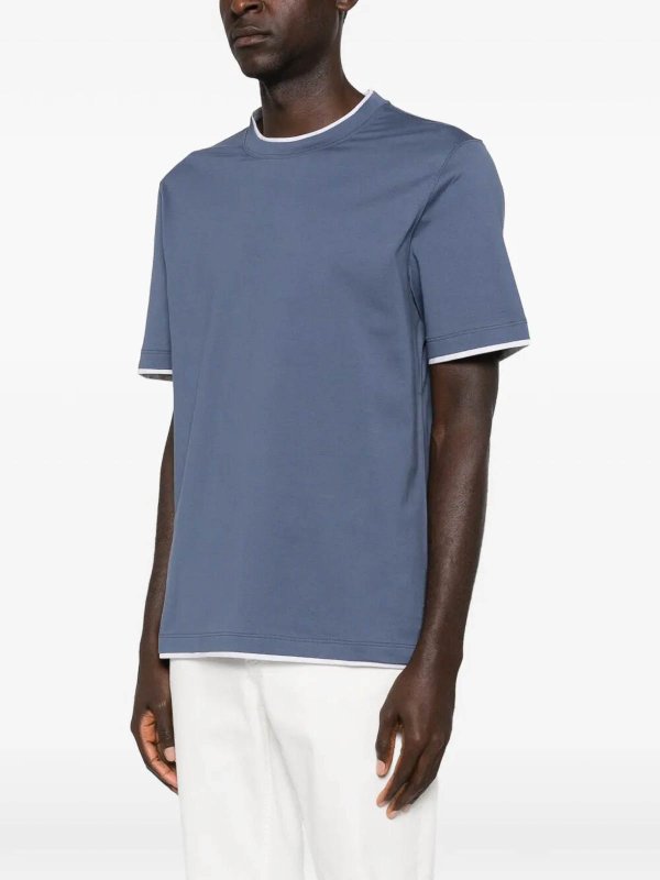 The Best Shops BRUNELLO CUCINELLI: T-shirts - T-Shirt - Hellblau