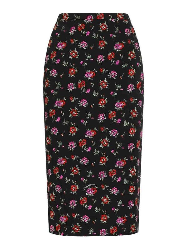 DOLCE & GABBANA: ニーレングススカート＆ミディ丈 - 膝丈/ミディスカート - 黒