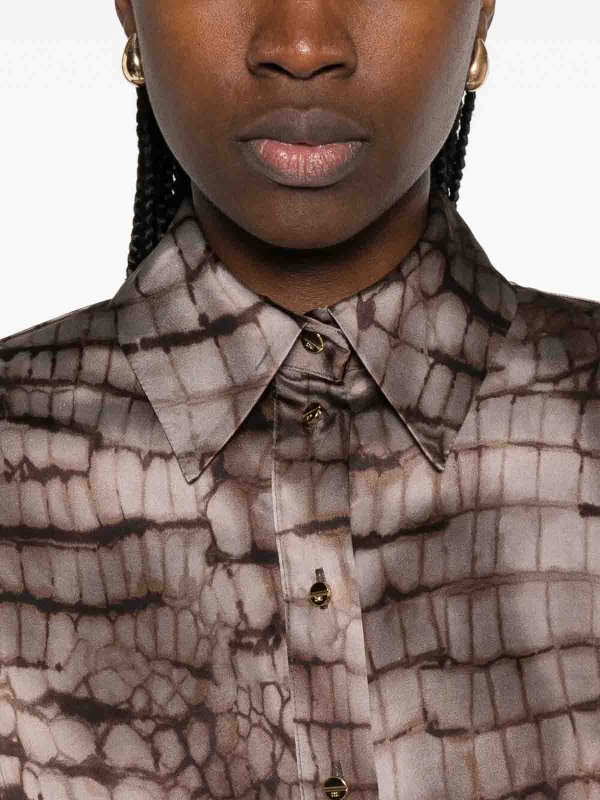 膝丈ドレス - ブラウン shop online: ELISABETTA FRANCHI