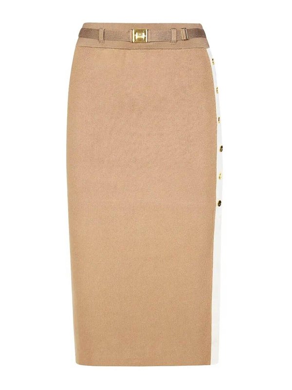 ELISABETTA FRANCHI: ニーレングススカート＆ミディ丈 - 膝丈/ミディスカート - グレー