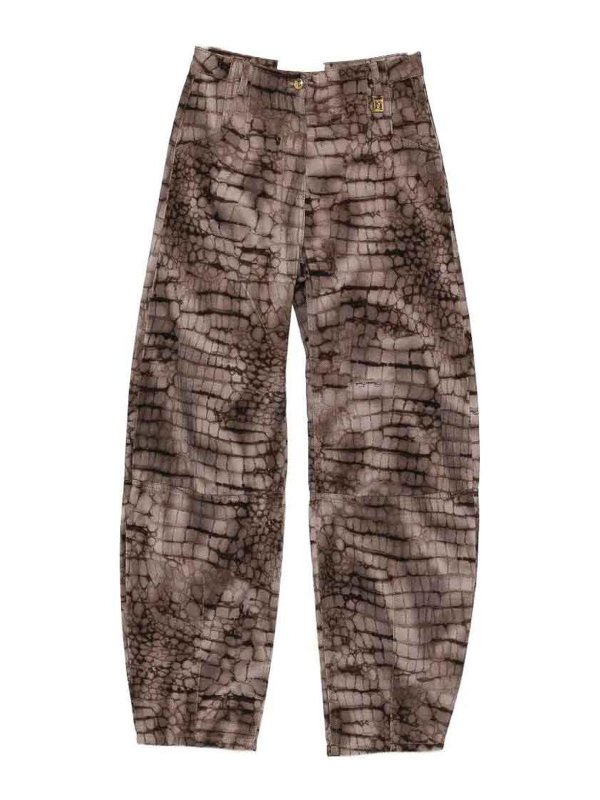 ELISABETTA FRANCHI: ストレートジーンズ - ストレートジーンズ - ブラウン