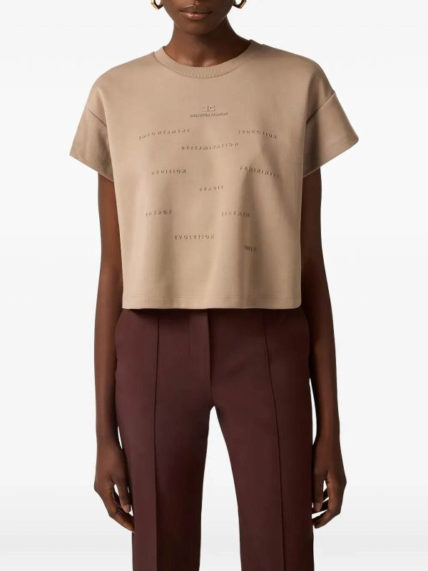 クルーネック - ダークグレー shop online: ELISABETTA FRANCHI