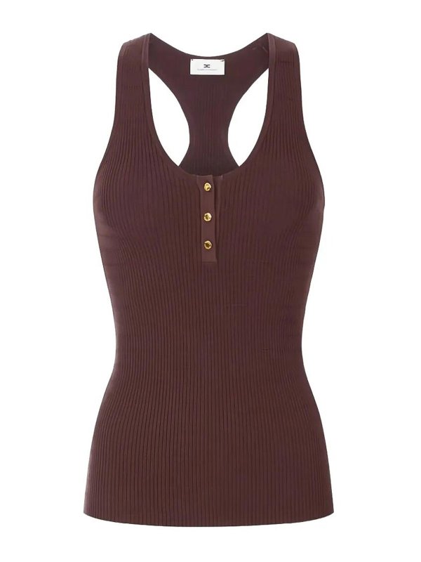 ELISABETTA FRANCHI: トップス＆タンクトップ - トップ/タンクトップ - ブラウン