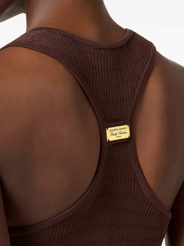 The Best Shops ELISABETTA FRANCHI: トップス＆タンクトップ - トップ/タンクトップ - ブラウン