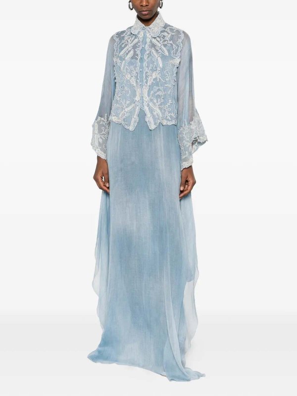 膝丈ドレス - ブルー shop online: ERMANNO SCERVINO